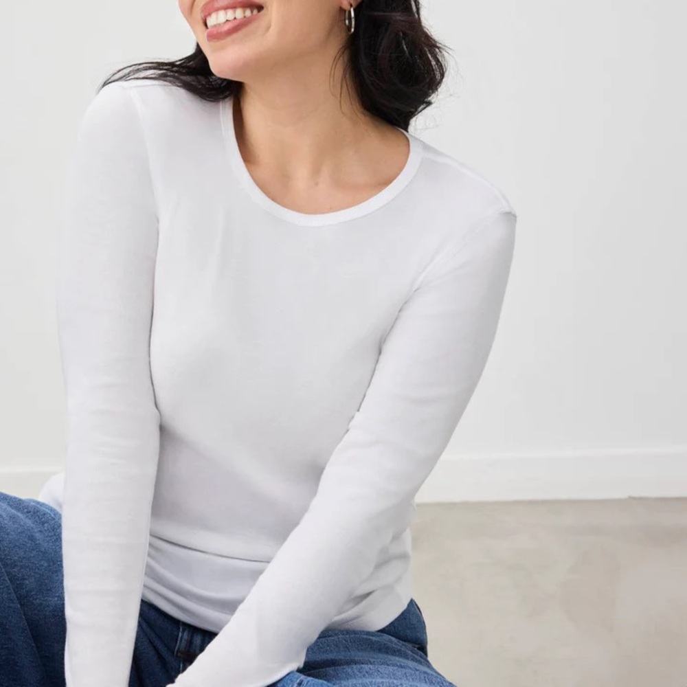 Splendid White Long Sleeve Tee